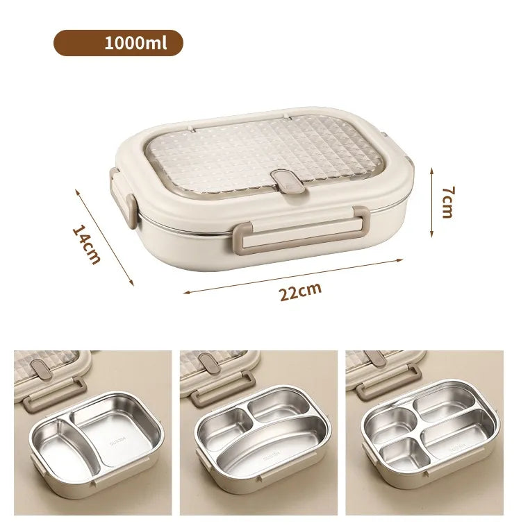 304 Stainless Steel Microwaveable Bento Box - Blue Cup LLC.