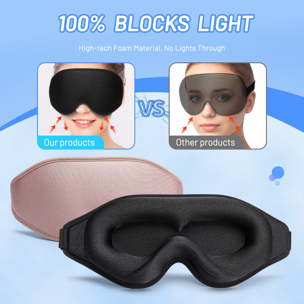 3D Natural Memory Foam Sleep Mask for Comfort - Blue Cup LLC.