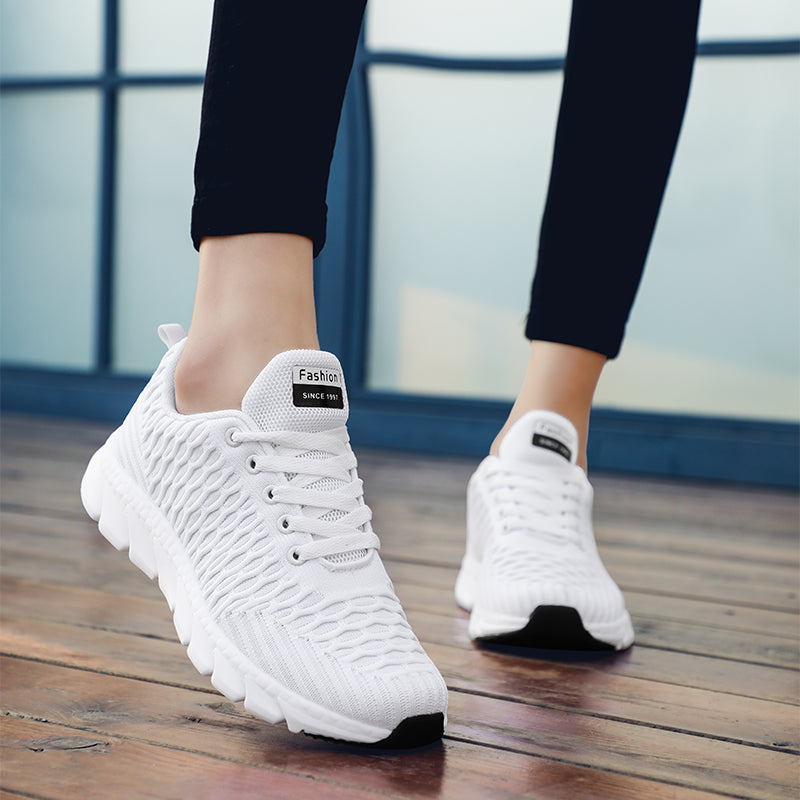 Lightweight Breathable Lace-Up Mesh Sneakers for Women - Blue Cup LLC.