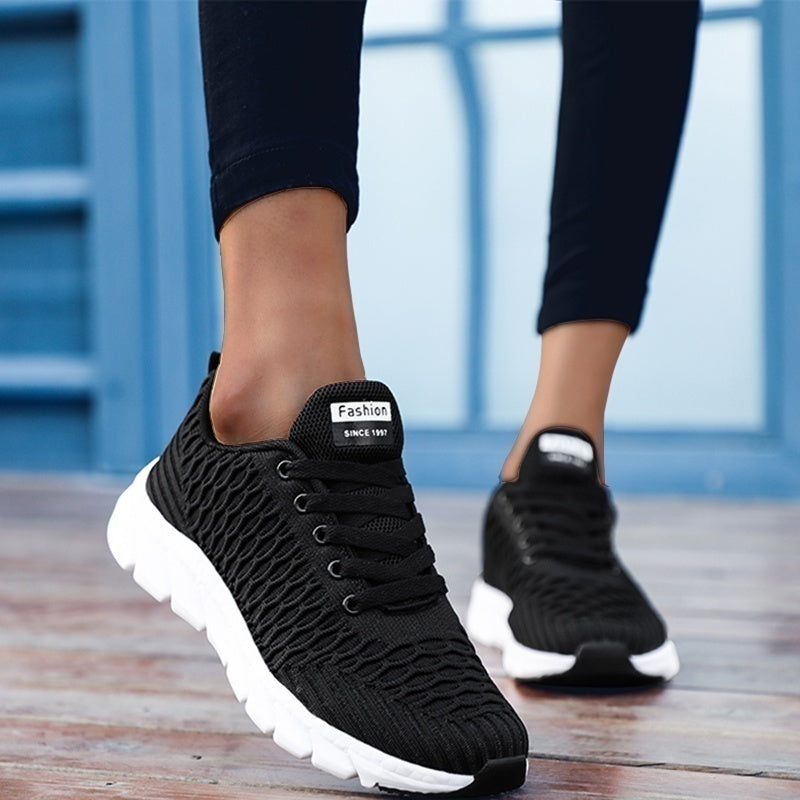 Lightweight Breathable Lace-Up Mesh Sneakers for Women - Blue Cup LLC.