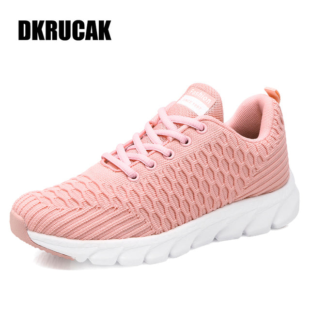 Lightweight Breathable Lace-Up Mesh Sneakers for Women - Blue Cup LLC.