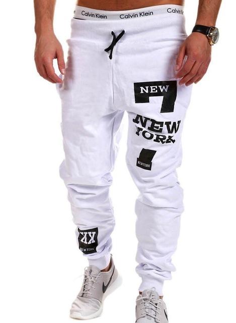 Fashionable Athletic Pants with New York Letter Print - Blue Cup LLC.