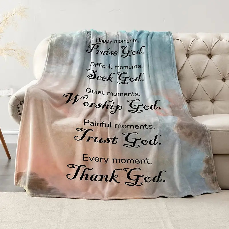 Christian Bible Verse Blanket for Women - Soft Plush Throw - Blue Cup LLC.
