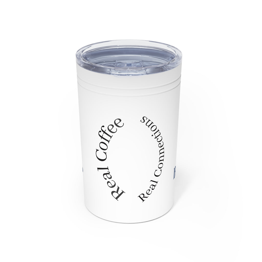Blue Cup Coffee 11oz Insulated Tumbler – "Real Coffee, Real Connections" Printify