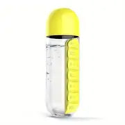 2-in-1 Travel Water Bottle with Pill Box (600ml) - Blue Cup LLC.