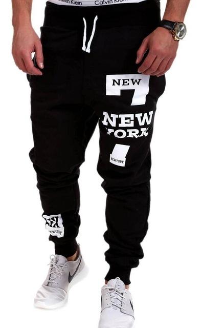 Fashionable Athletic Pants with New York Letter Print - Blue Cup LLC.