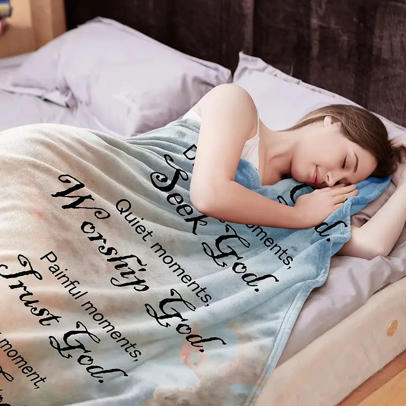 Christian Bible Verse Blanket for Women - Soft Plush Throw - Blue Cup LLC.