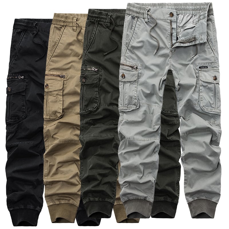 Tethered Elastic Waist Casual Cargo Pants - Blue Cup LLC.