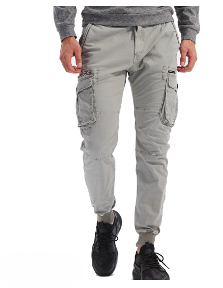 Tethered Elastic Waist Casual Cargo Pants - Blue Cup LLC.