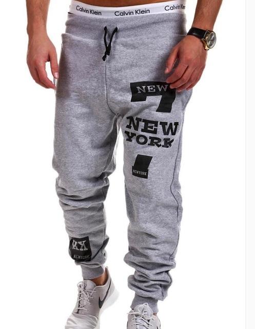 Fashionable Athletic Pants with New York Letter Print - Blue Cup LLC.