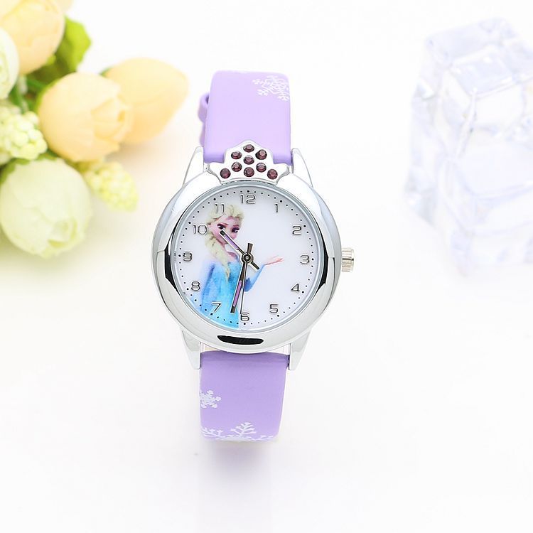 Cute Frozen Cartoon Kids' Watch with Leather Strap - Blue Cup LLC.