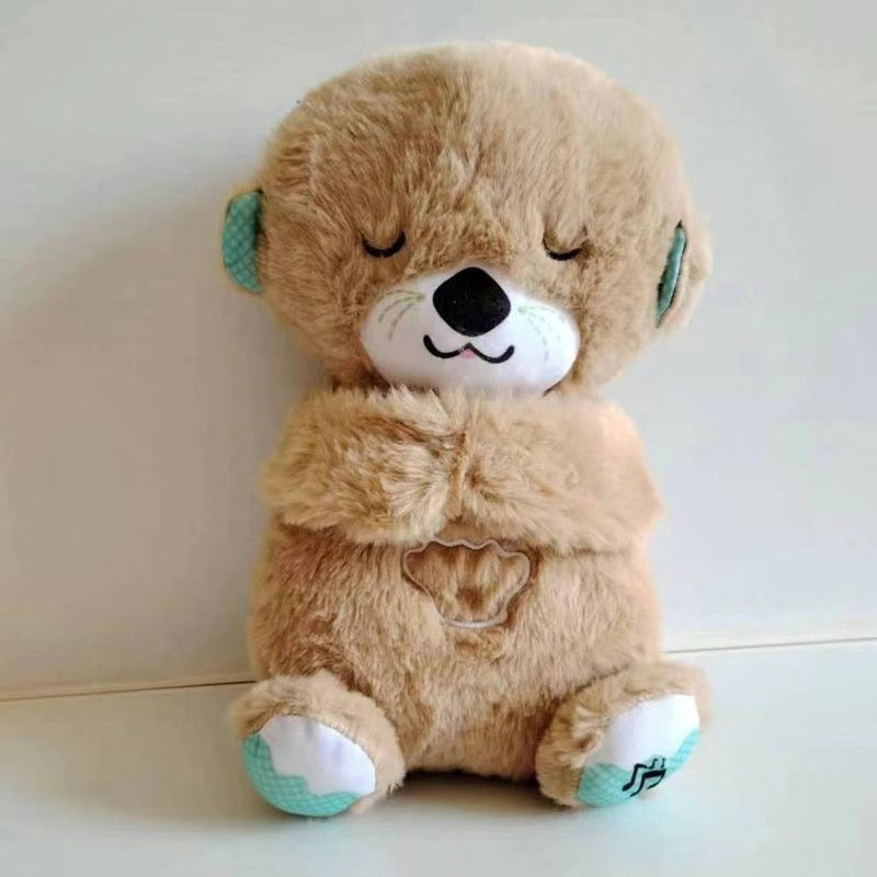 Sound Machine Soothe 'n Snuggle Otter Portable Plush Baby Toy with Sensory Details Music Lights & Rhythmic Breathing Motion - Blue Cup LLC.