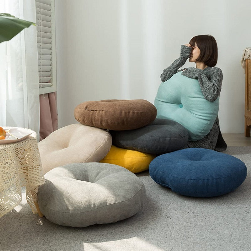 Stylish Pure Color Yoga Cushion for Comfort and Support - Blue Cup LLC.