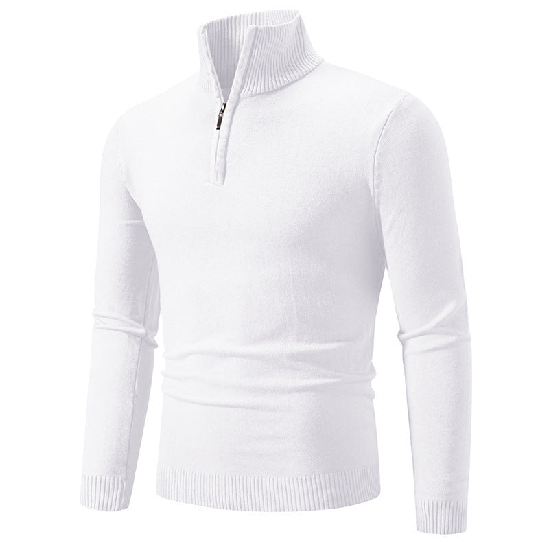 2023 Men's Plus Size Fleece Zip Mock Neck Sweater - Blue Cup LLC.