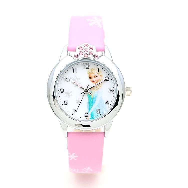 Cute Frozen Cartoon Kids' Watch with Leather Strap - Blue Cup LLC.