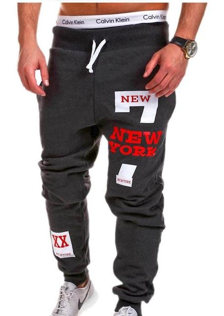 Fashionable Athletic Pants with New York Letter Print - Blue Cup LLC.