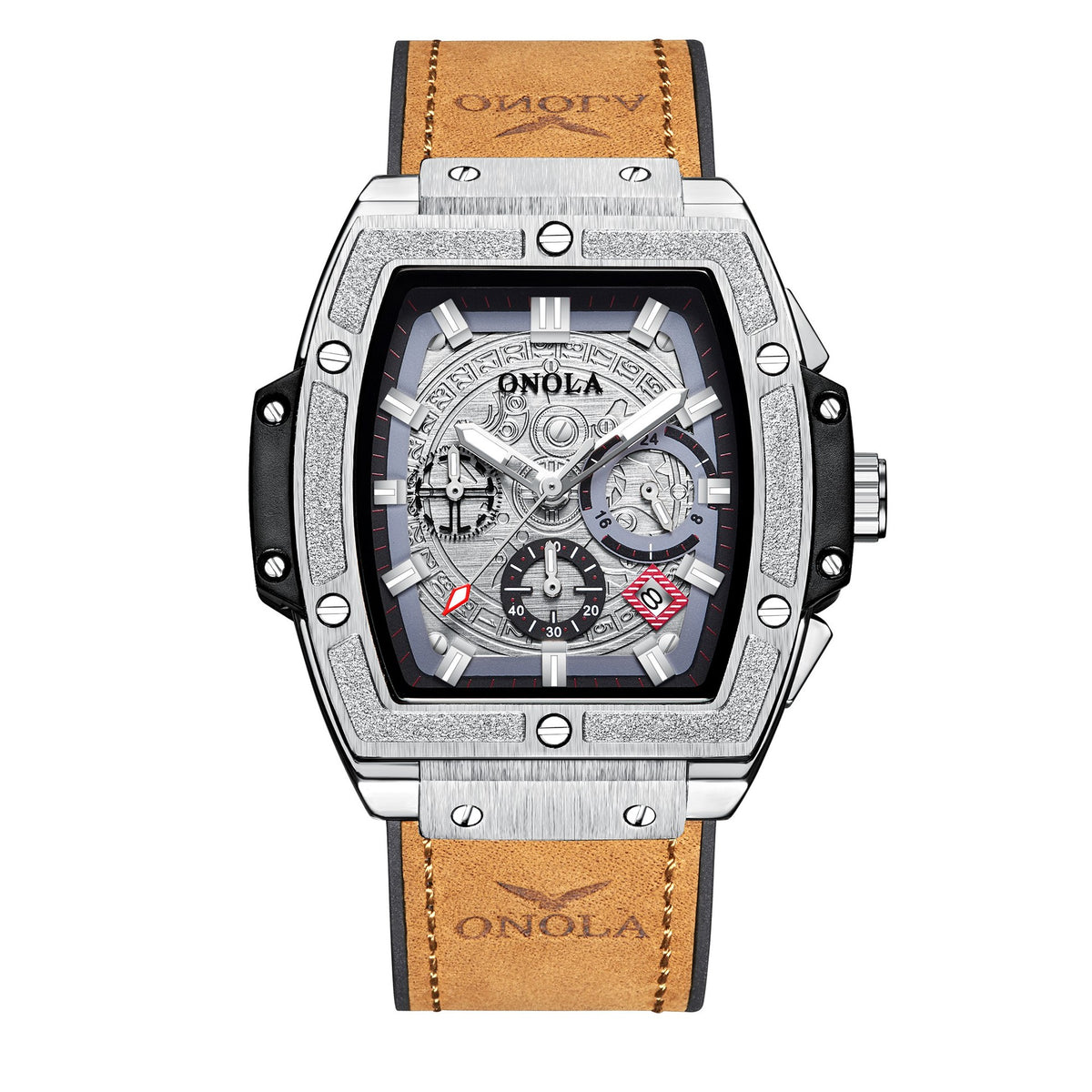 Multifunctional Men's Waterproof Quartz Watch with Leather - Blue Cup LLC.