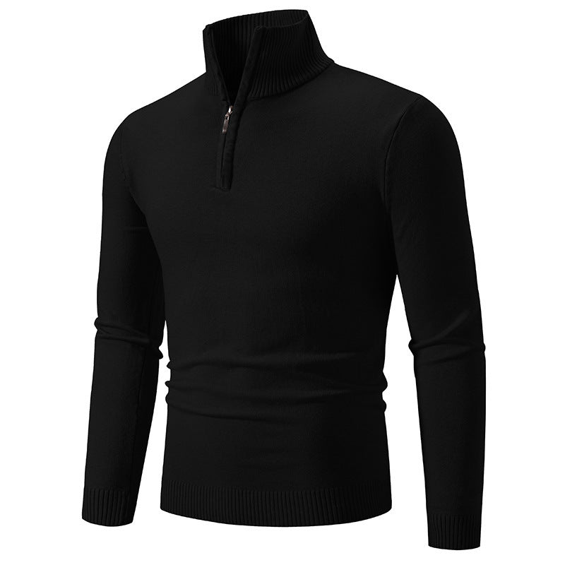 2023 Men's Plus Size Fleece Zip Mock Neck Sweater - Blue Cup LLC.