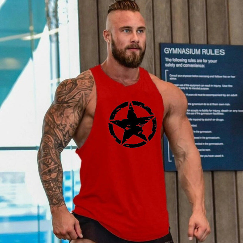 Men's Bodybuilding Sleeveless Cotton Training Vest - Blue Cup LLC.