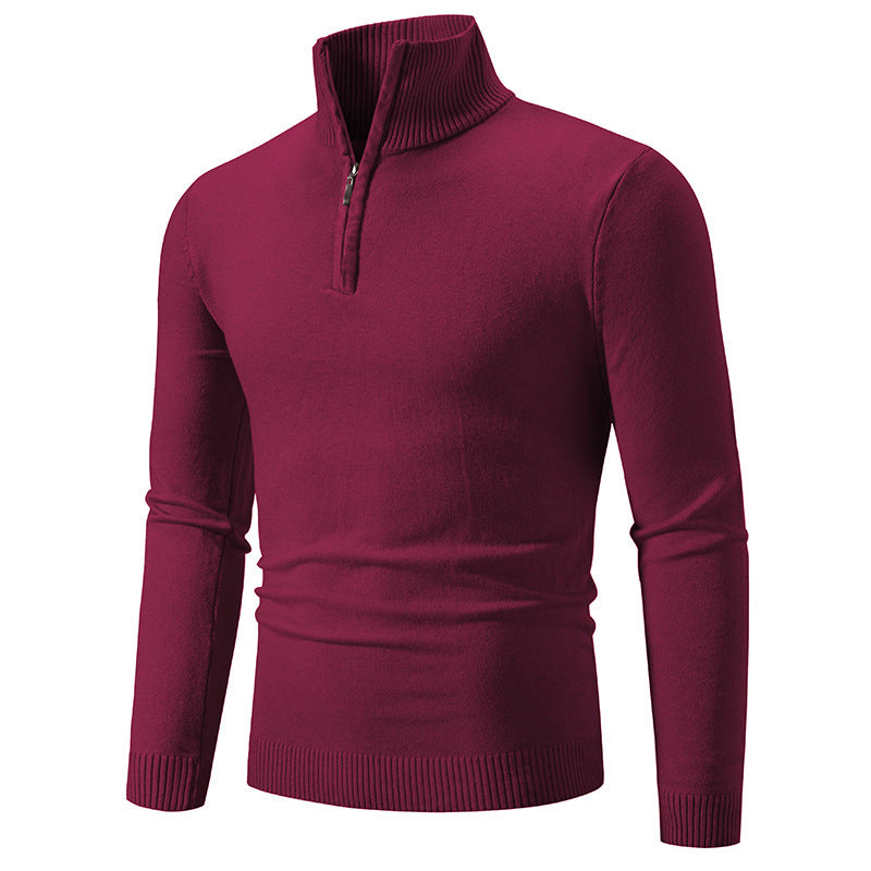 2023 Men's Plus Size Fleece Zip Mock Neck Sweater - Blue Cup LLC.