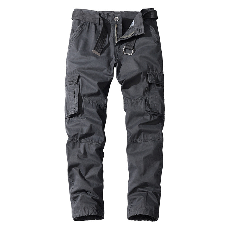 Cotton Loose-Fitting Multi-Pocket Straight-Leg Overalls - Blue Cup LLC.