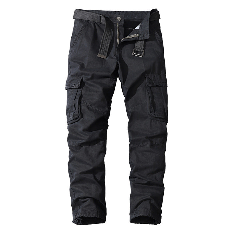 Cotton Loose-Fitting Multi-Pocket Straight-Leg Overalls - Blue Cup LLC.