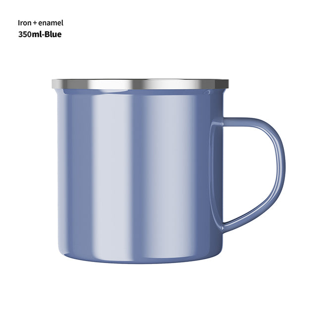 Vintage Enamel Mug for Coffee, Tea, and Camping - Blue Cup LLC.