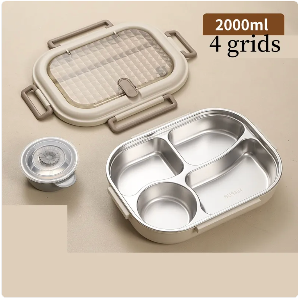 304 Stainless Steel Microwaveable Bento Box - Blue Cup LLC.
