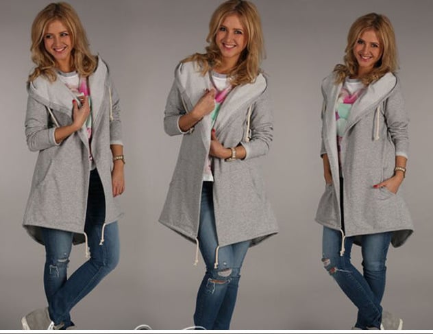 Hooded Long Sleeve Women's Sweatshirt - Blue Cup LLC.