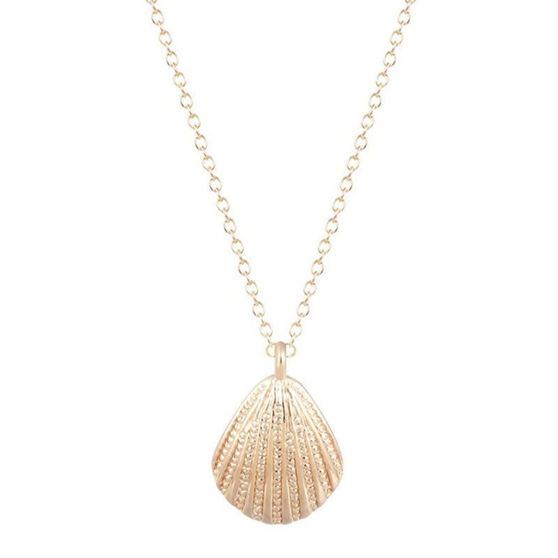 Shell Pendant Necklace with Scallop Charm - Blue Cup LLC.