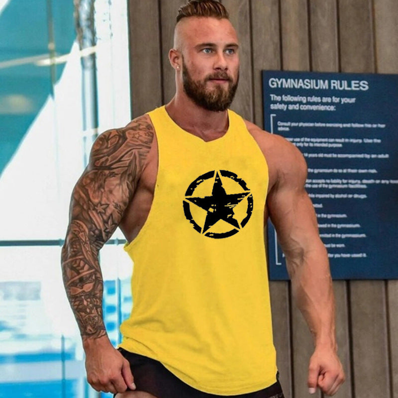 Men's Bodybuilding Sleeveless Cotton Training Vest - Blue Cup LLC.