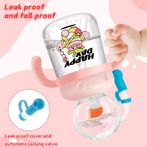 Children's Whale Cartoon Diving Fountain Water Bottle - Tritan Leakproof Sippy Cup (Various Sizes & Colors) - Blue Cup LLC.