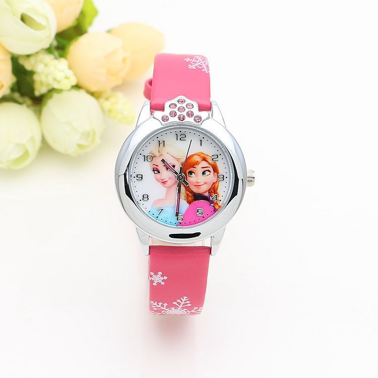 Cute Frozen Cartoon Kids' Watch with Leather Strap - Blue Cup LLC.