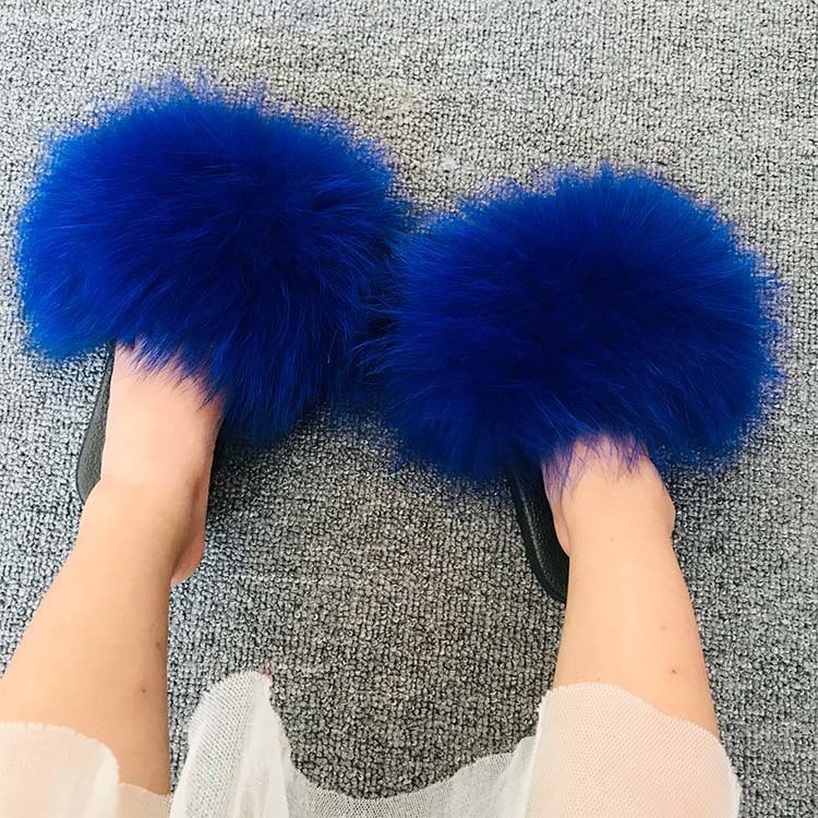 Casual Fur Sandals for Summer Wear Slippers - Blue Cup LLC.