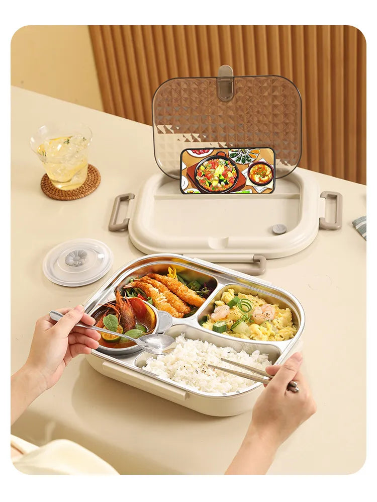 304 Stainless Steel Microwaveable Bento Box - Blue Cup LLC.