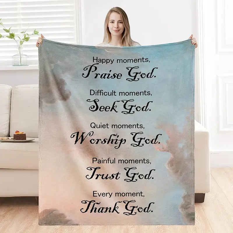 Christian Bible Verse Blanket for Women - Soft Plush Throw - Blue Cup LLC.