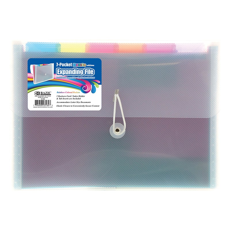 Rainbow 7-Pocket Letter Size Poly Expanding File - Blue Cup LLC.