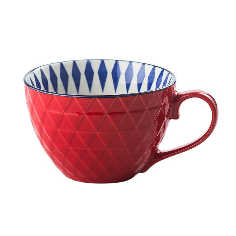 Artistic Ceramic Breakfast Mug - Large Capacity Cup - Blue Cup LLC.
