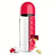 2-in-1 Travel Water Bottle with Pill Box (600ml) - Blue Cup LLC.