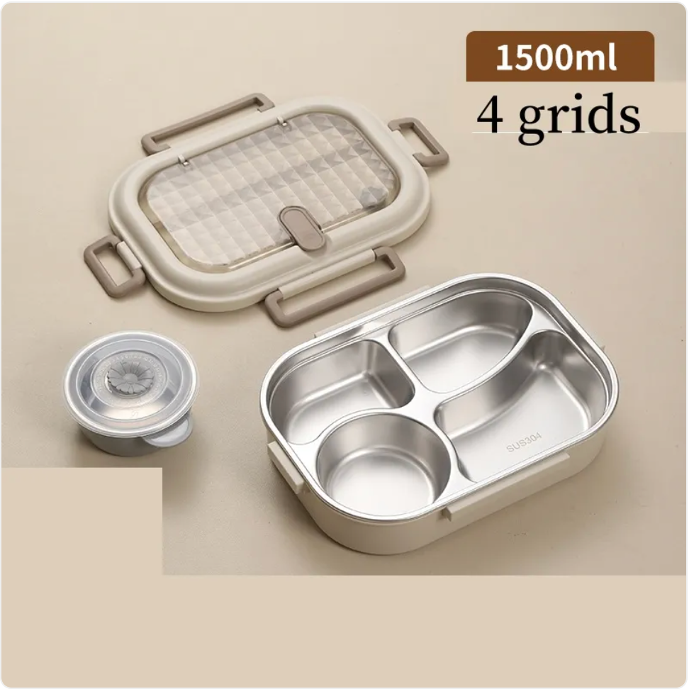 304 Stainless Steel Microwaveable Bento Box - Blue Cup LLC.