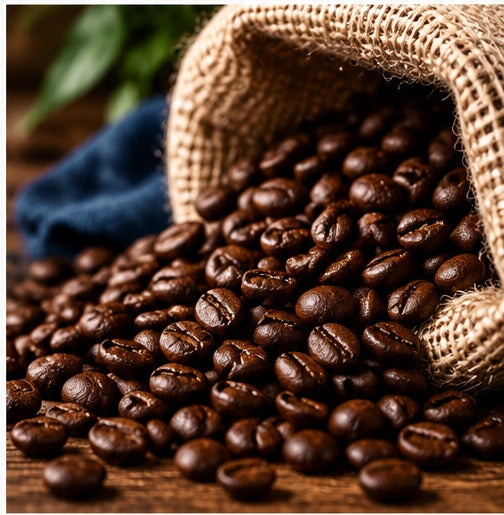 Roasted coffee beans for the Blue Cup Coffee Discovery Sample Pack
