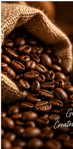 Roasted coffee beans for Blue Cup Hazelnut Coffee