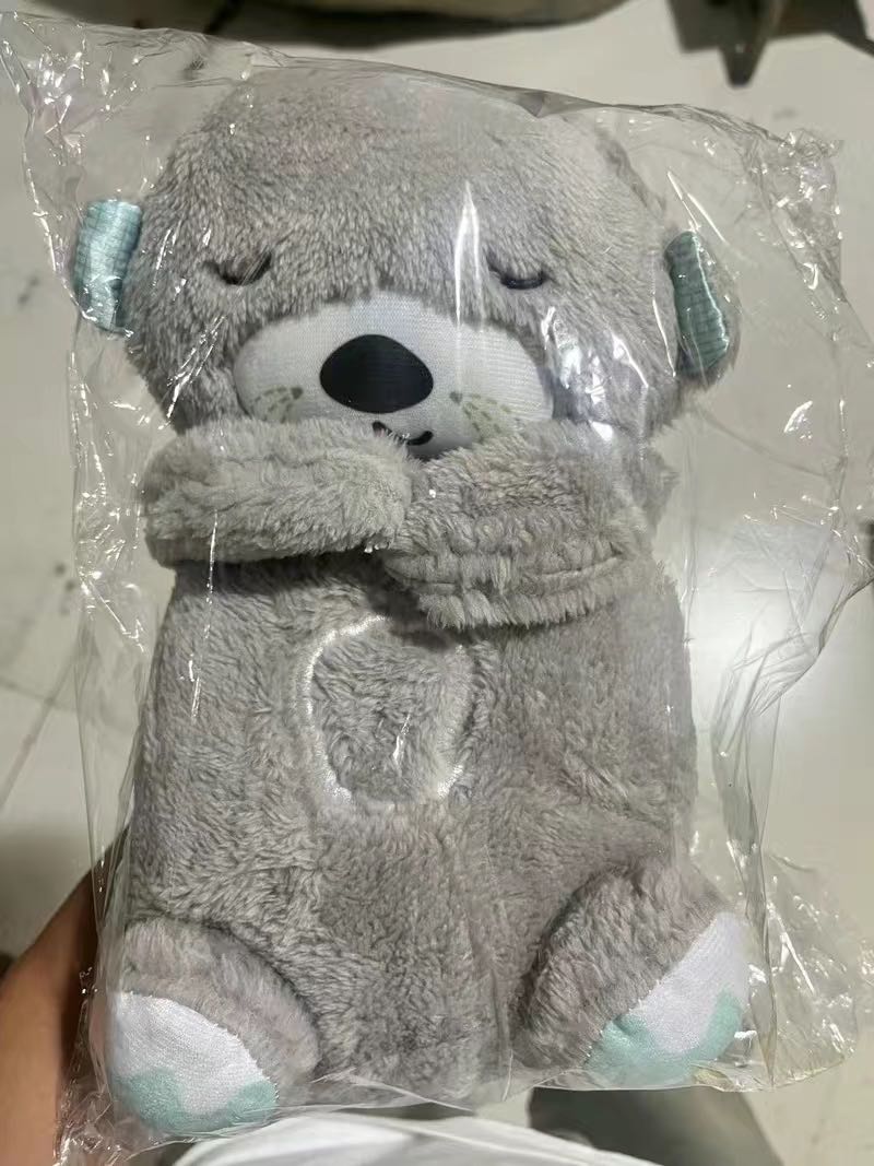 Sound Machine Soothe 'n Snuggle Otter Portable Plush Baby Toy with Sensory Details Music Lights & Rhythmic Breathing Motion - Blue Cup LLC.
