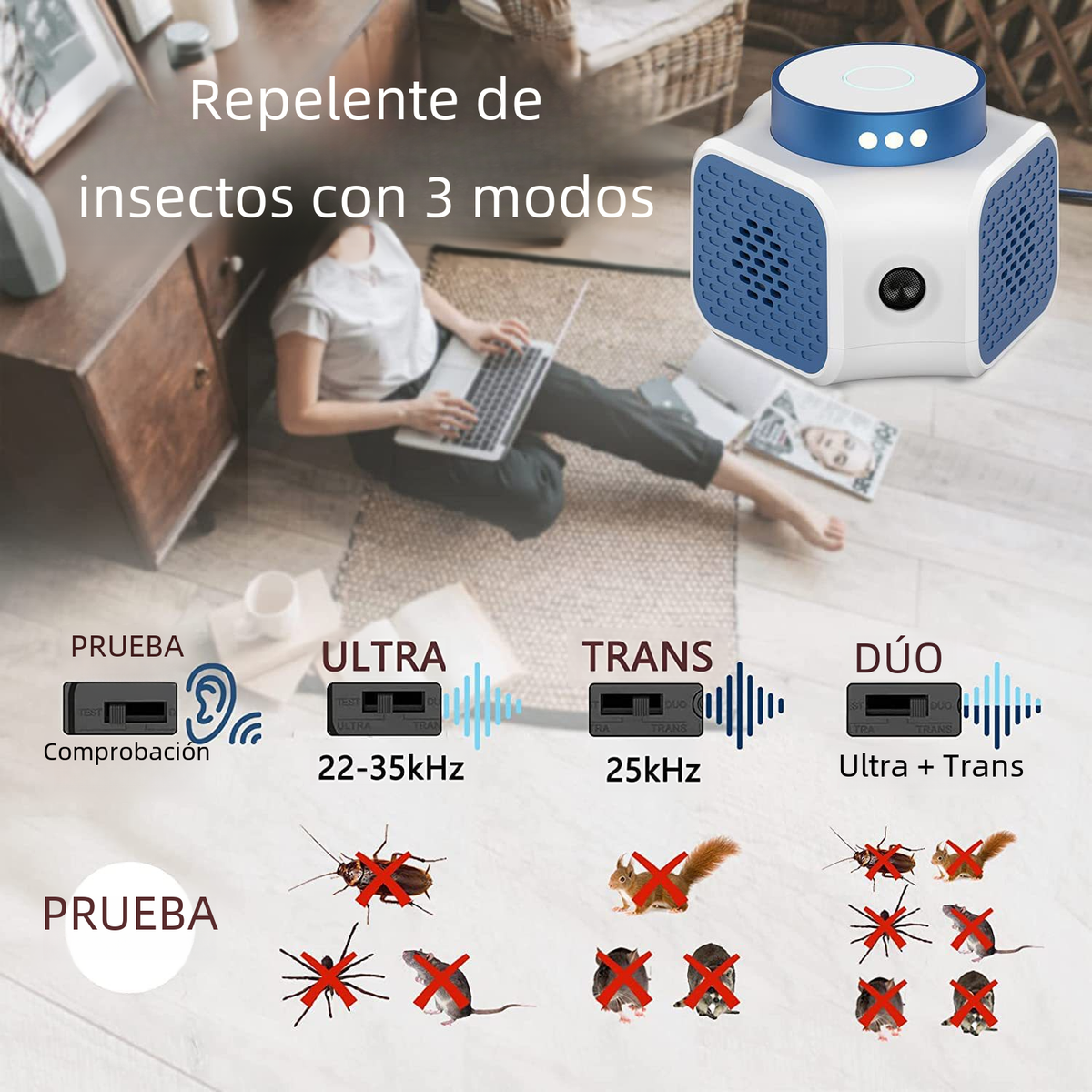 360-Degree Ultrasonic Animal Repeller with Dual Speakers - Blue Cup LLC.