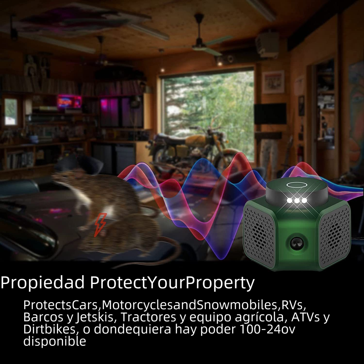 360-Degree Ultrasonic Animal Repeller with Dual Speakers - Blue Cup LLC.