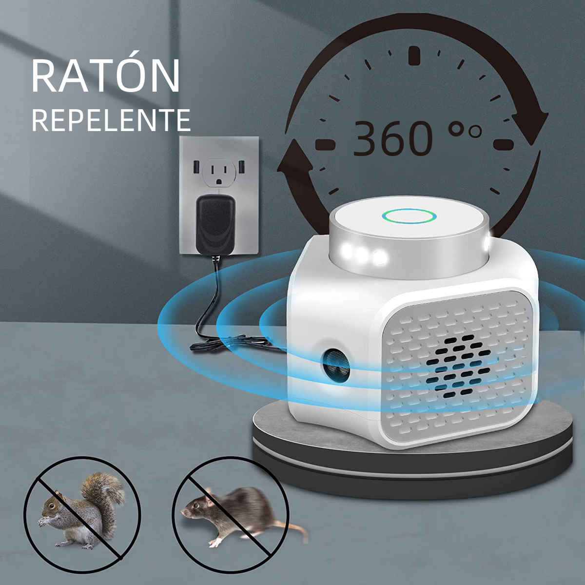 360-Degree Ultrasonic Animal Repeller with Dual Speakers - Blue Cup LLC.