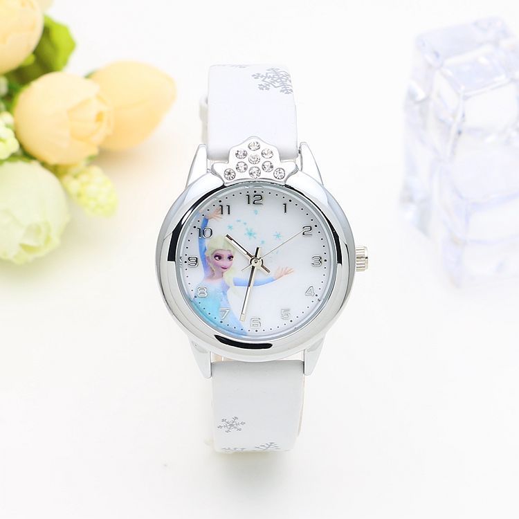 Cute Frozen Cartoon Kids' Watch with Leather Strap - Blue Cup LLC.