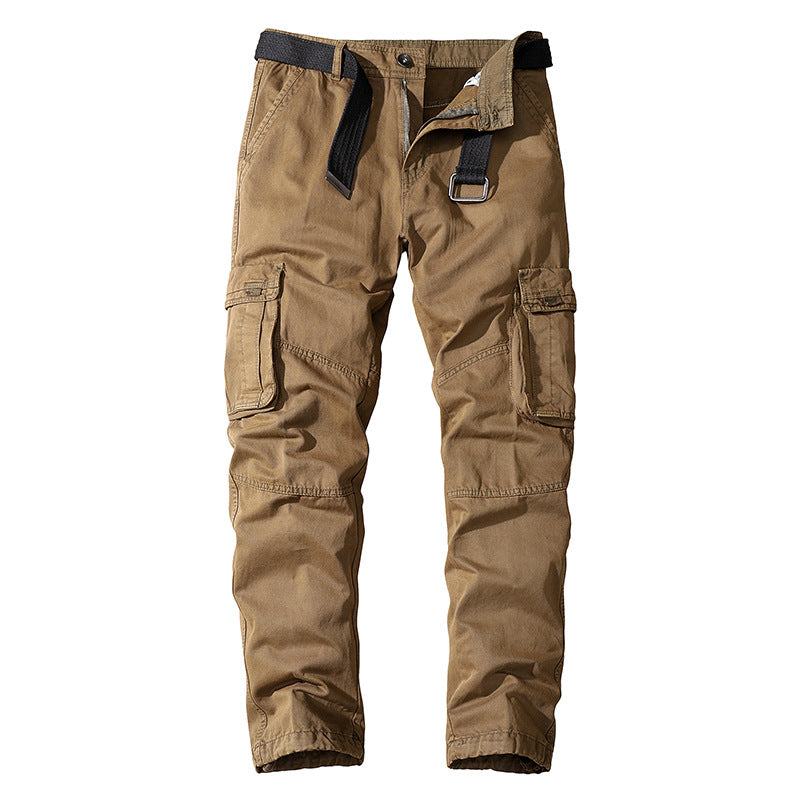 Cotton Loose-Fitting Multi-Pocket Straight-Leg Overalls - Blue Cup LLC.