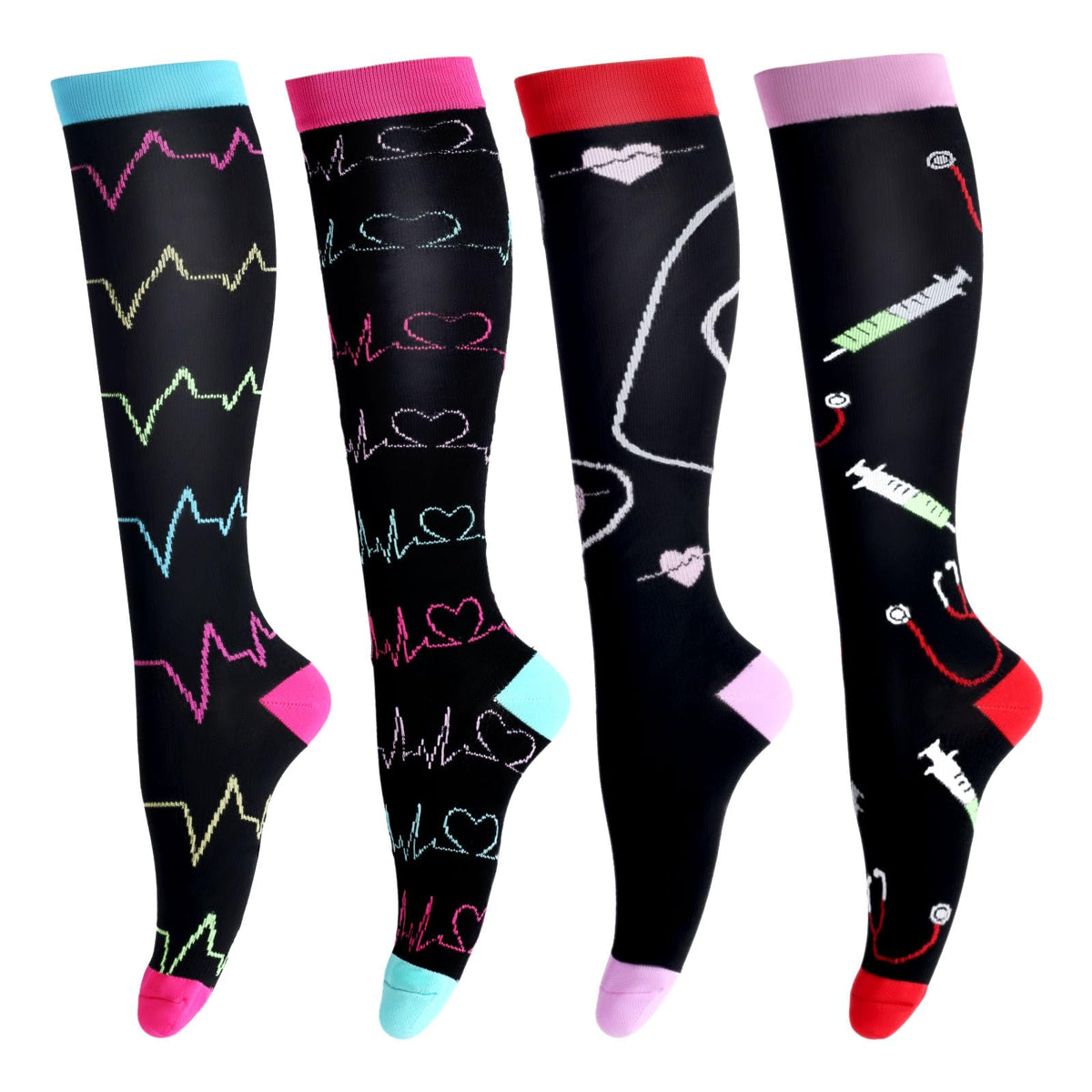 LEOSTEP Compression Socks for Women & Men Circulation Long Stockings Support for Nurses Pregnant Hiking Riding Running - Blue Cup LLC.