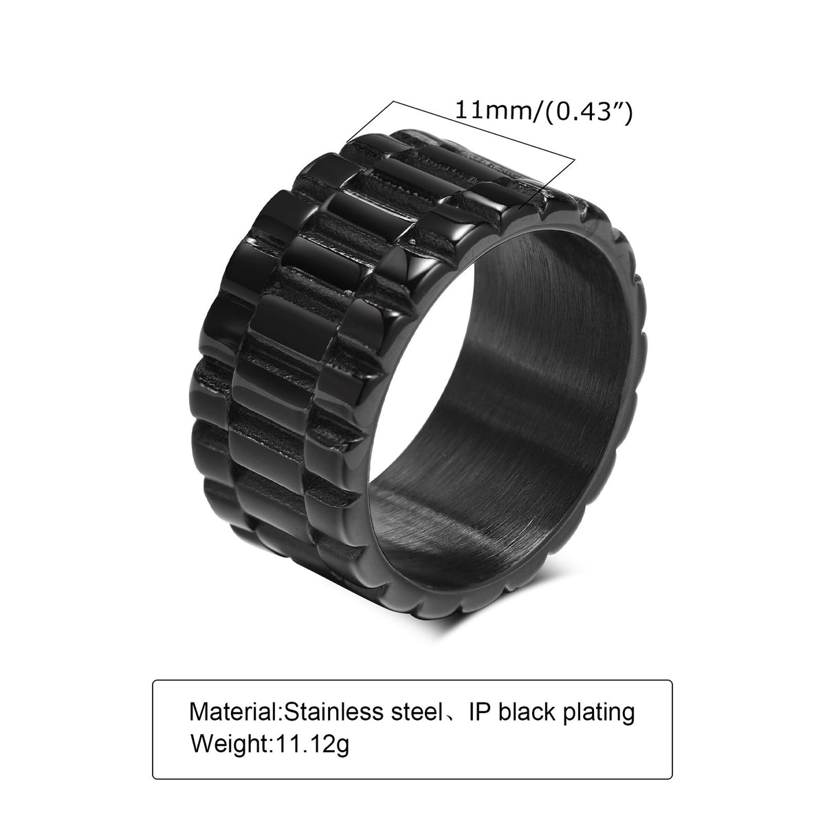 Golden Stainless Steel Wide Strap Ring for Men & Women - Blue Cup LLC.